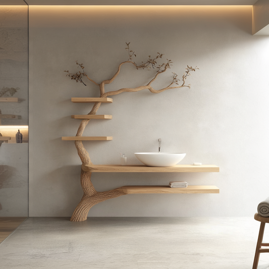 Organic Modern Artistic Bathroom Display Shelf SINLSATBB022