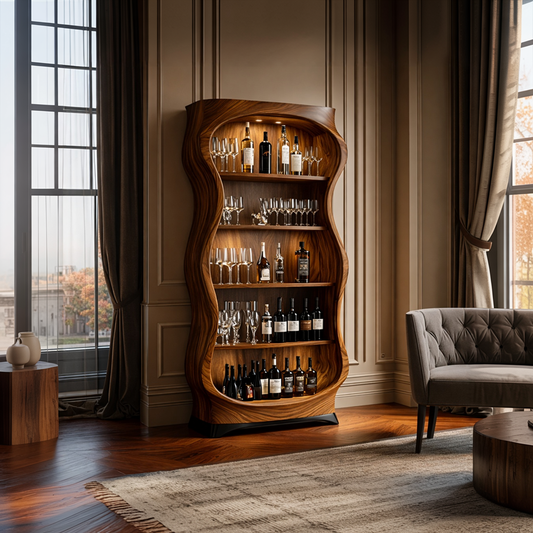 Luxury Wooden Wine Storage Cabinet Living Room SINLKISC453