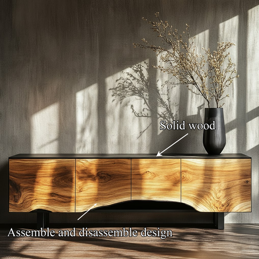 Mid Century Solid Wood Sideboard Living Room Storage SINLKISC308